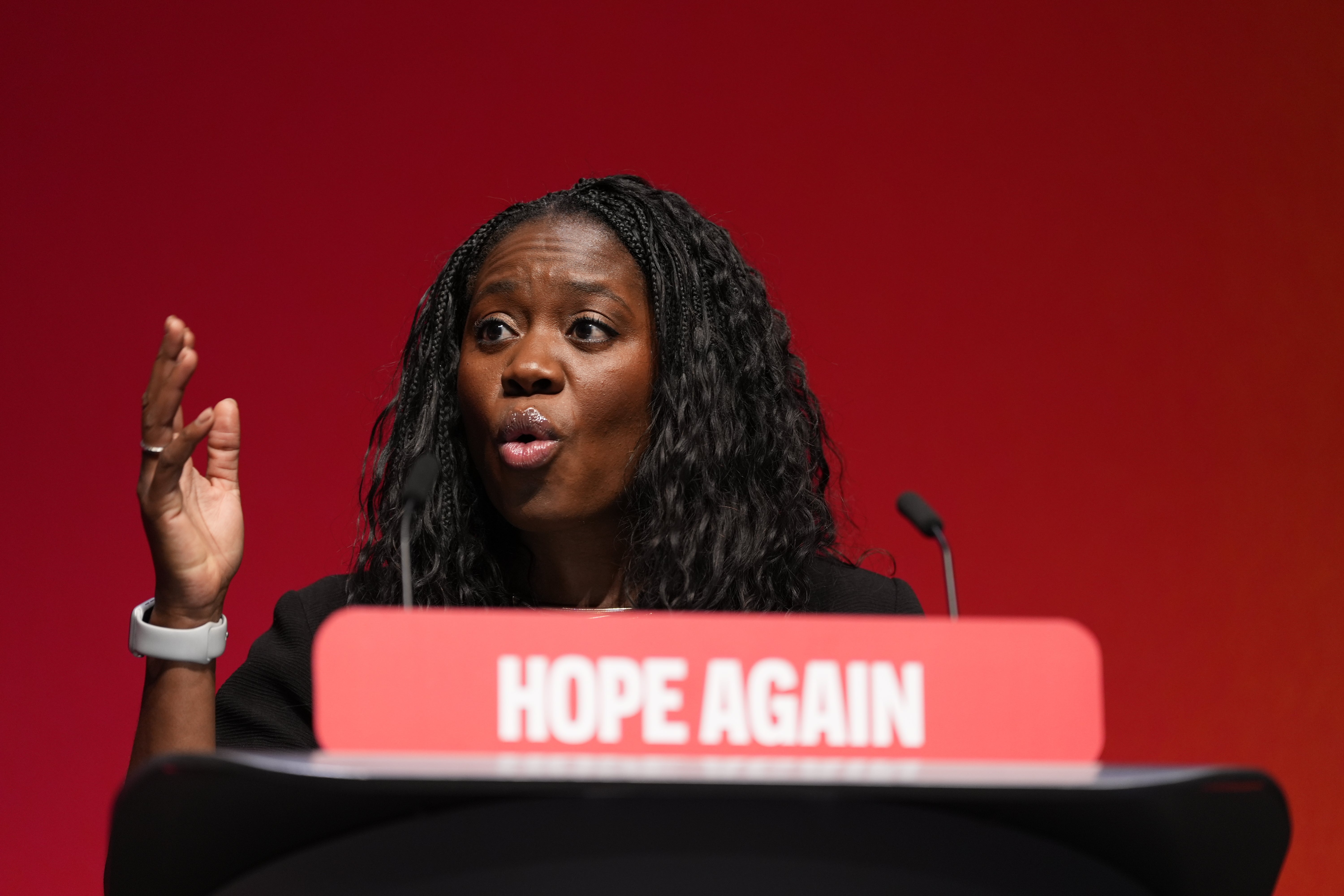 Energy Secretary Miatta Fahnbulleh speaking during the Labour Party conference in Liverpool (Peter Byrne/PA)