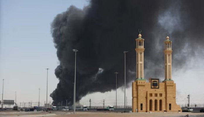Ballistic missile intercepted over Riyadh as fire breaks out near King Khalid airport
