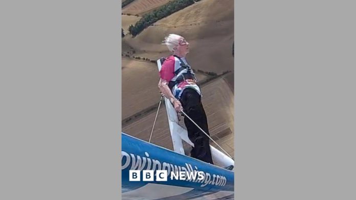 ‘Inspirational’ 97-year- old wing walker gives back to hospital