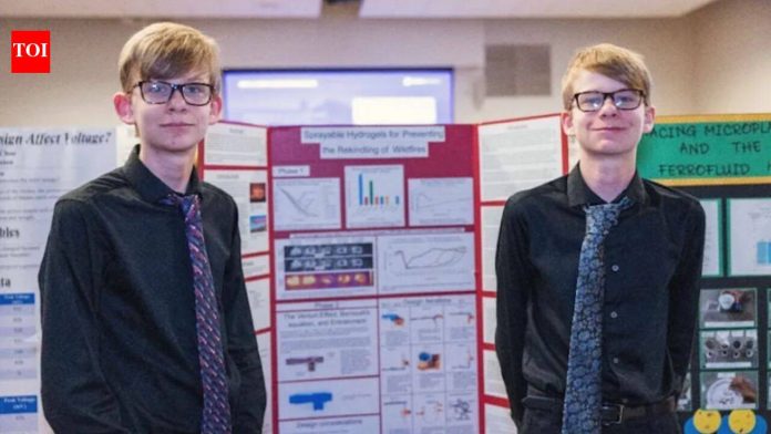 Meet Henry and Jack Grover, the Riverside twins whose wildfire-inspired hydrogel kept hot material from reigniting nine times longer than water