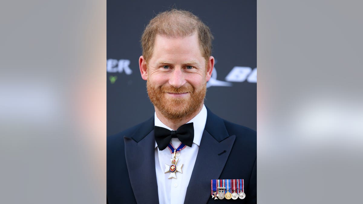 Prince Harry attends an event at the Old Royal Naval College in London.