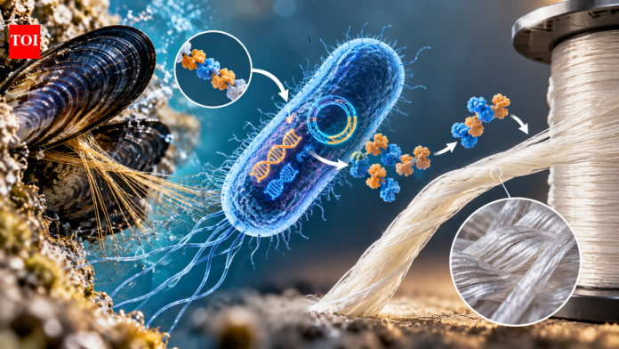Scientists engineered bacteria to make stronger silk fibres using mussel protein fragments, boosting tensile strength by up to 345%