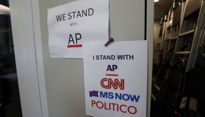 Trump’s ban on three news outlets faces legal challenge in US court
