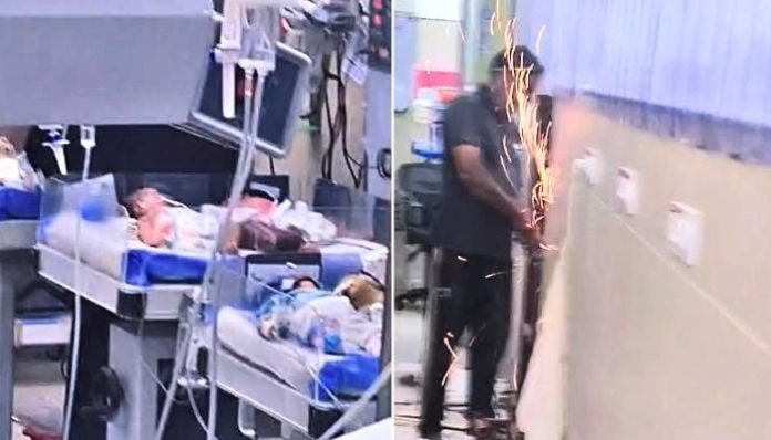 Welding work carried out in Karachi’s NICH nursery in presence of infants