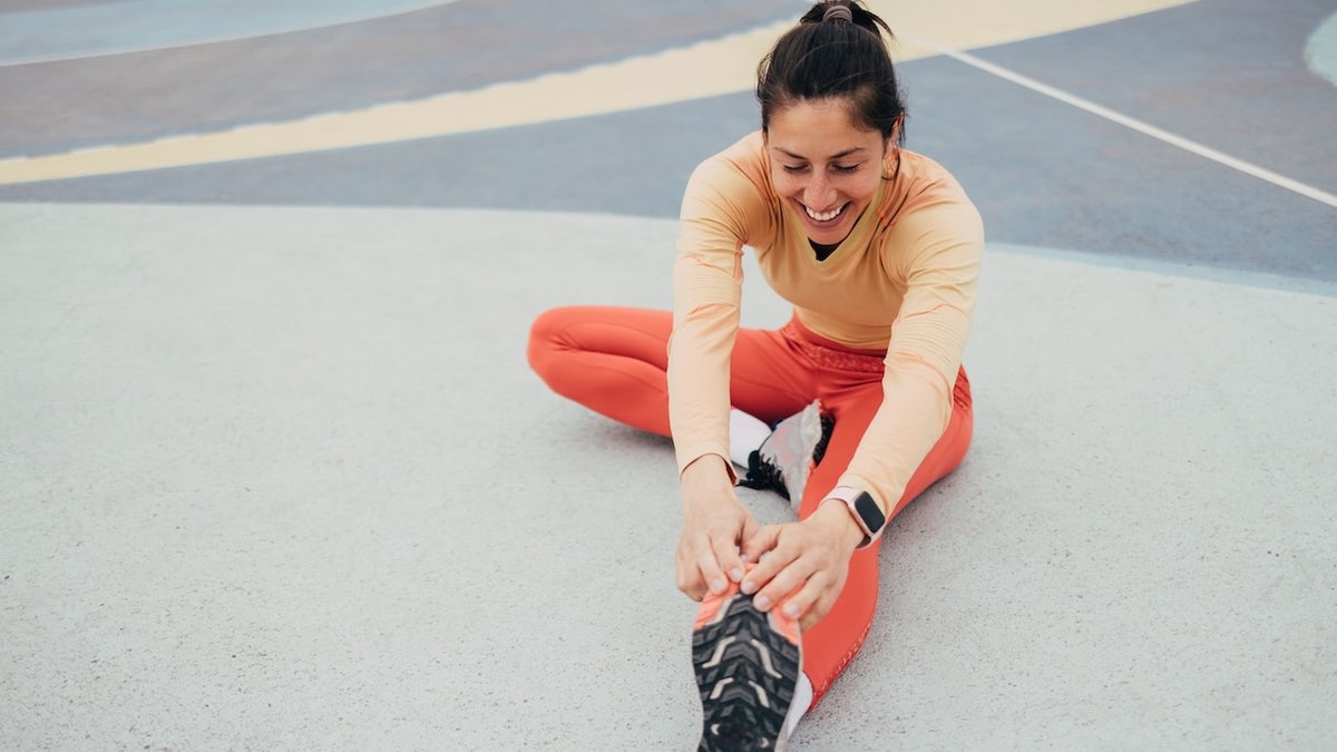 Woman stretching
