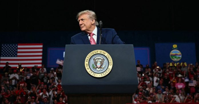 Trump uses antisemitic slur in defending Sen. Roger Marshall at rally in Kansas