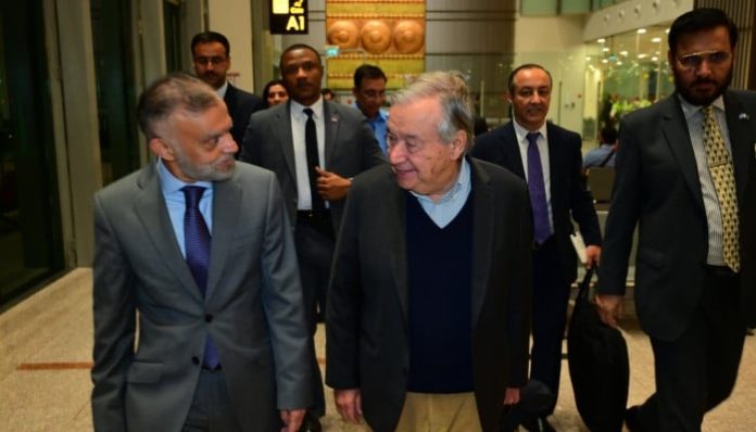 UN chief Antonio Guterres arrives in Islamabad at DPM Ishaq Dar’s invitation