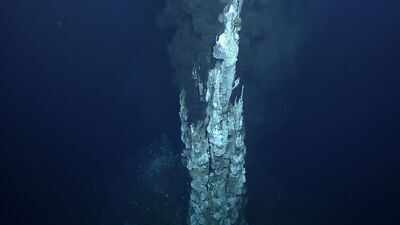 Black Smoker at Hafa Adai. Image Credit: NOAA Ocean Exploration An underwater chimney collapsed at a Pacific hydrothermal vent; scientists discovered a new one growing at its location