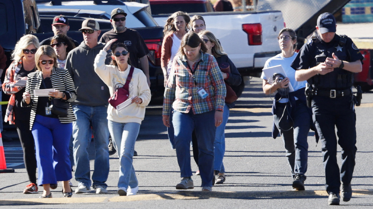 Scene near Silver Rail Elementary School in Bend, Oregon, following a shooting
