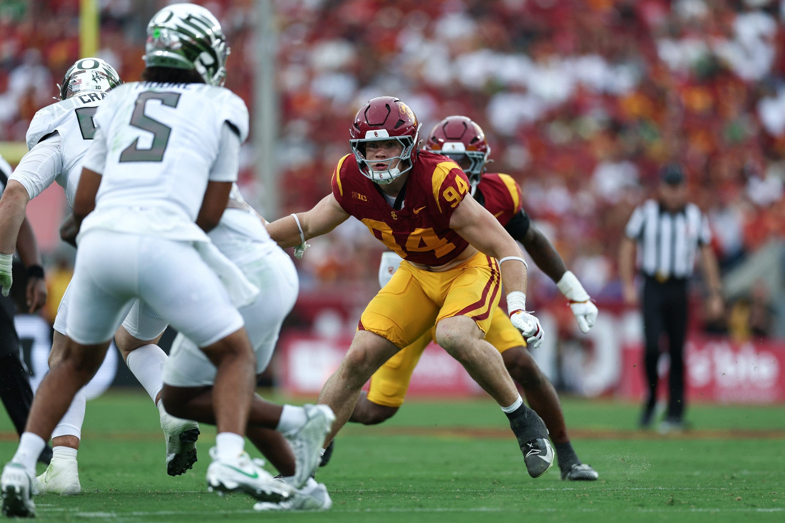 Luke Wafle was a five-start recruit in the Trojans 2026 recruiting class. (Photo by Ben Liebenberg/Getty Images)