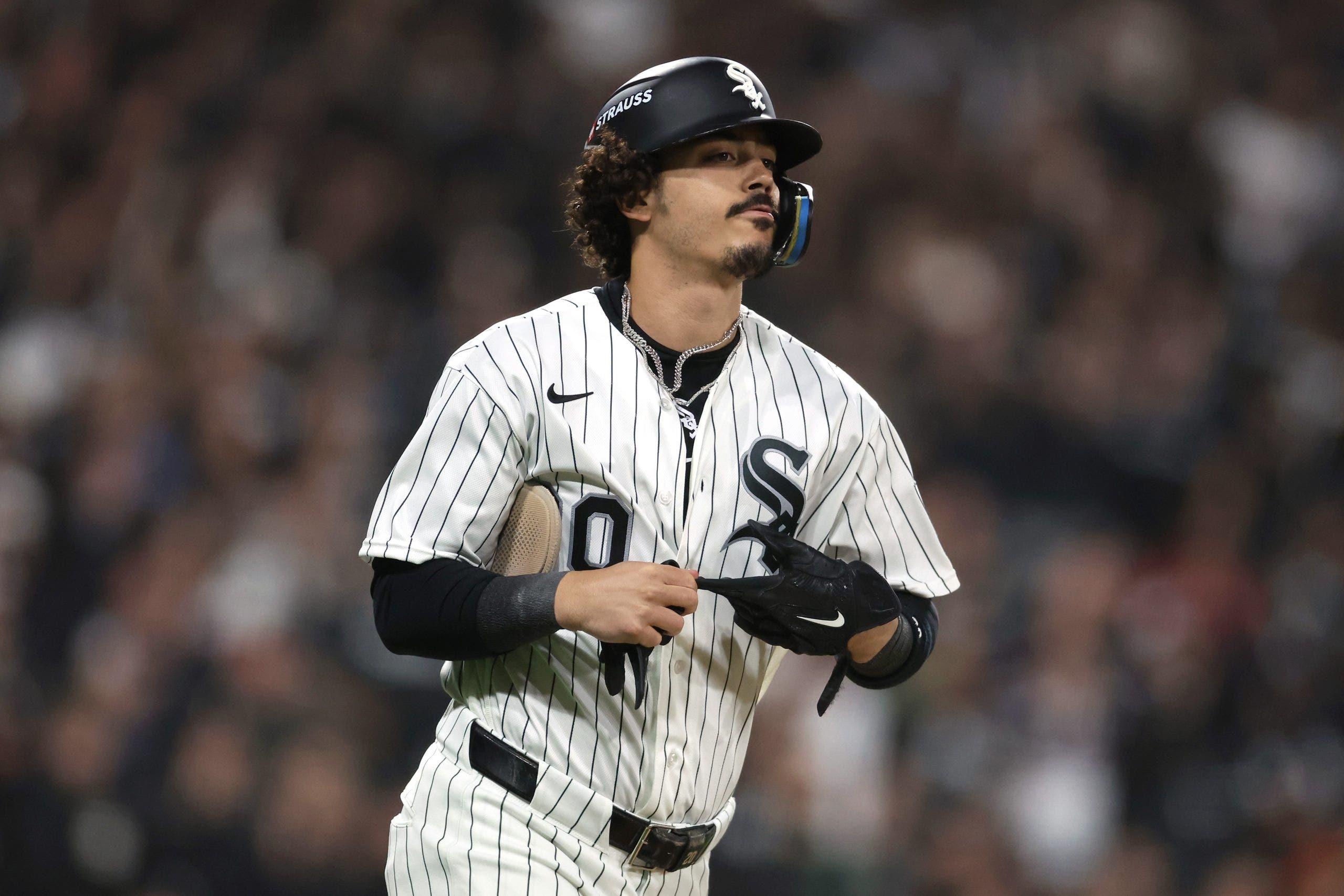 Miguel Vargas had three of the eight White Sox walks against the Guardians on Thursday night. (Geoff Stellfox/Getty Images)