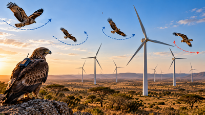 Scientists use GPS to track four African raptors in Kenya and discover they avoid turbines, but Augur Buzzards may face greater collision risk